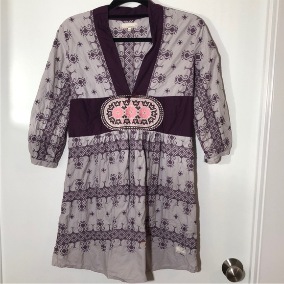 Odd Molly Dresses & Skirts - Odd Molly Purple Embroidered V-Neck Women’s Dress